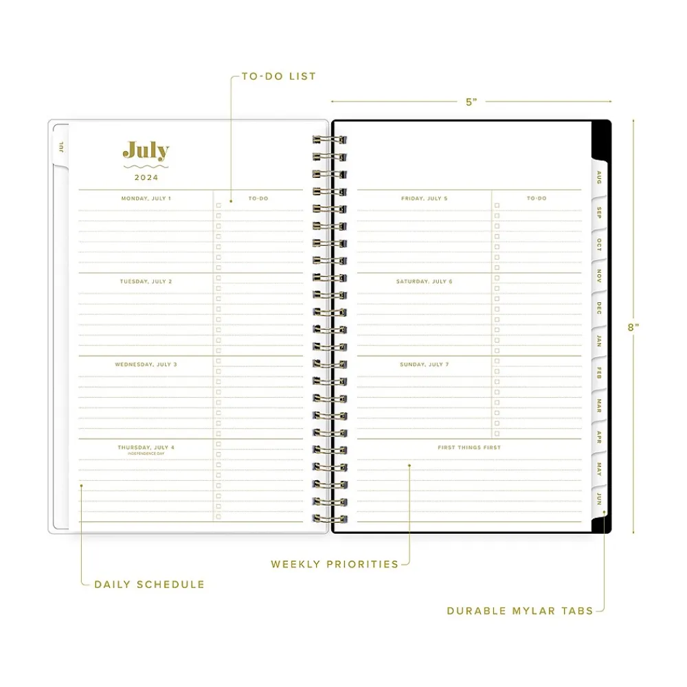 Academic Planners|Blue Sky 2024-2025 The House That Lars Built Primrose Pink 5" x 8" Academic Weekly & Monthly Planner, Plastic Cover