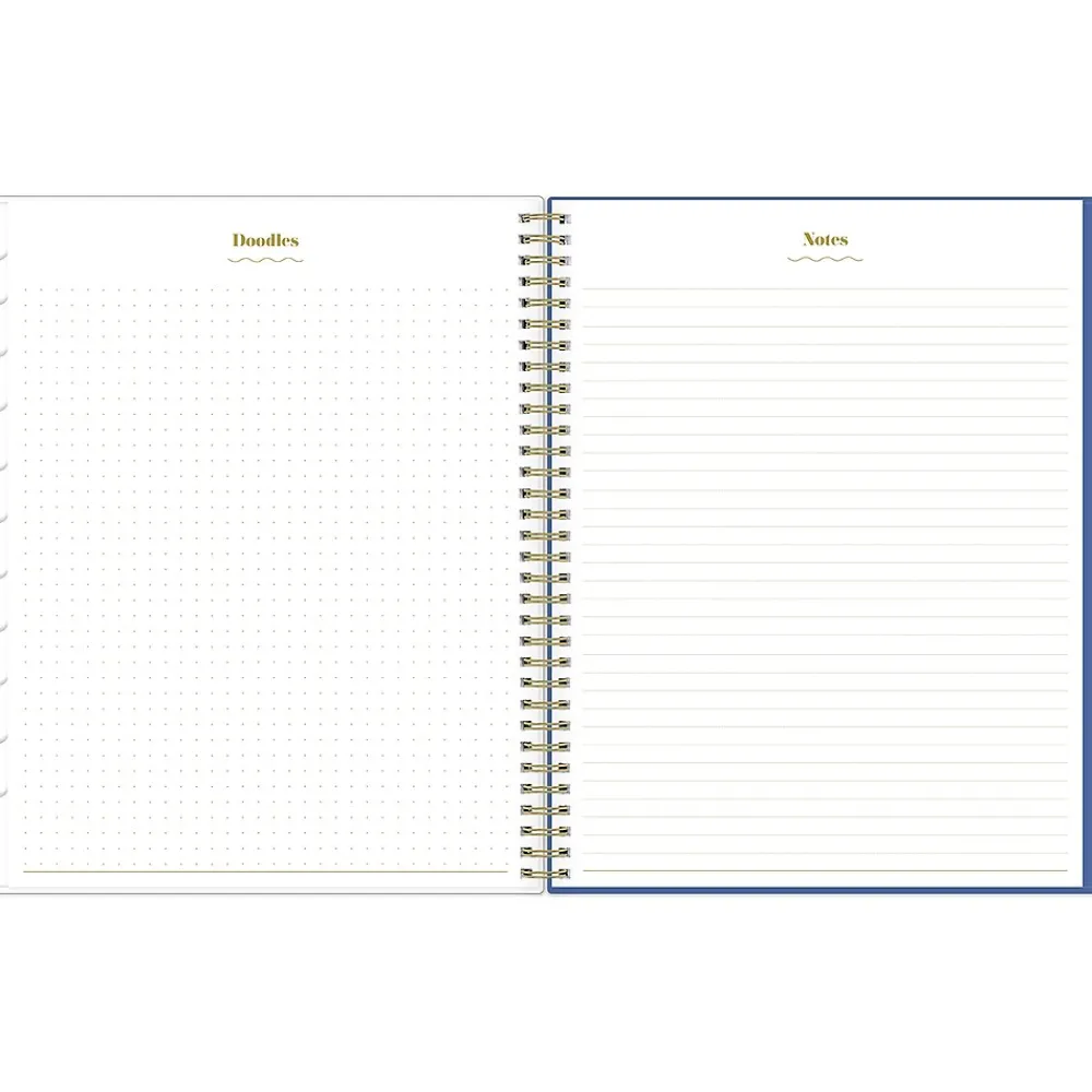 Academic Planners|Blue Sky 2024-2025 The House That Lars Built Yellow Floral 8.5" x 11" Academic Weekly & Monthly Planner, Plastic Cover