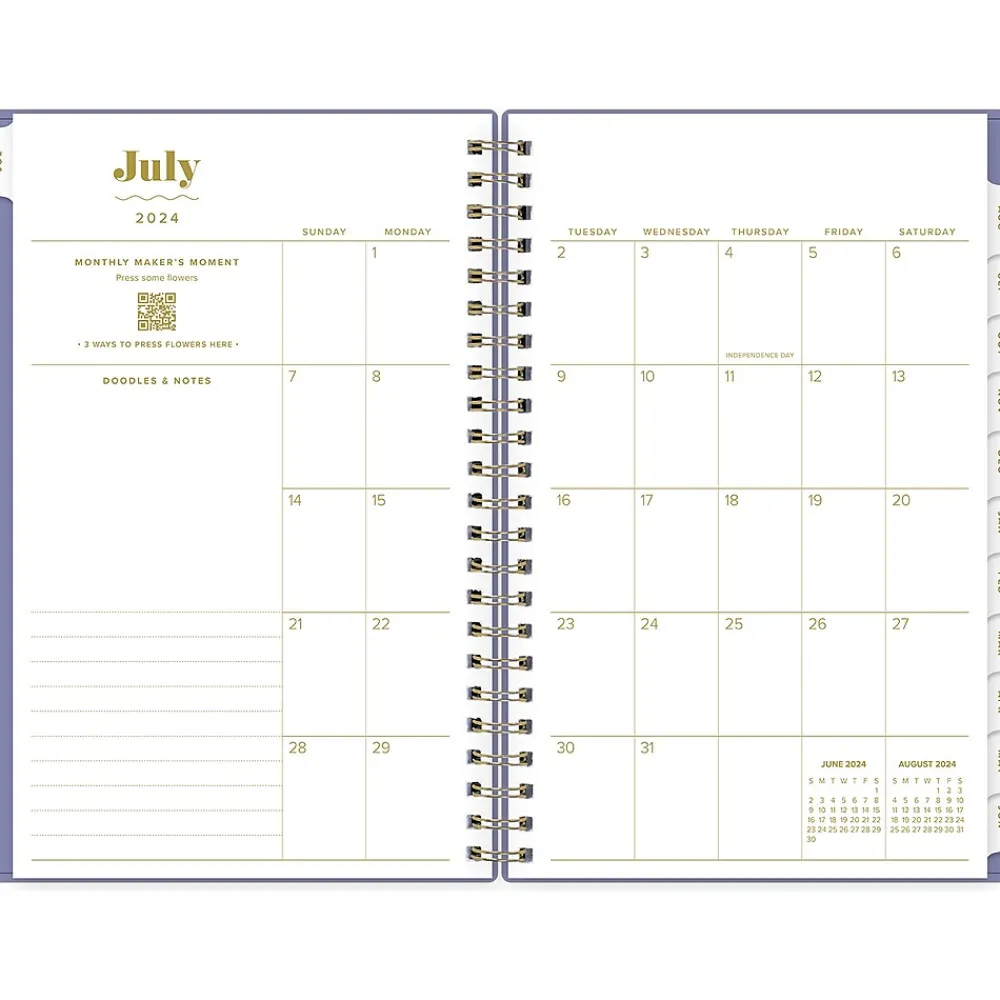 Academic Planners|Blue Sky 2024-2025 The House That Lars Built Mystic Violet 5" x 8" Academic Weekly & Monthly Planner, Plastic Cover