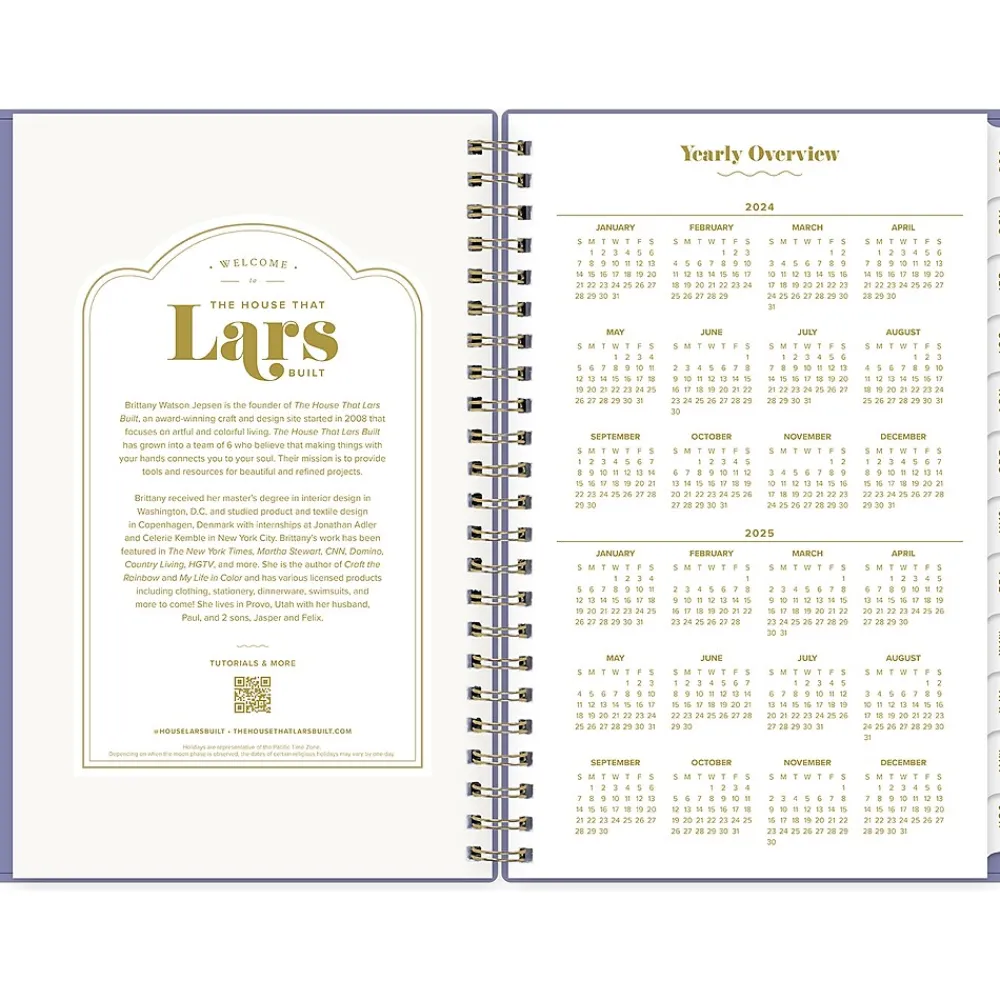 Academic Planners|Blue Sky 2024-2025 The House That Lars Built Mystic Violet 5" x 8" Academic Weekly & Monthly Planner, Plastic Cover