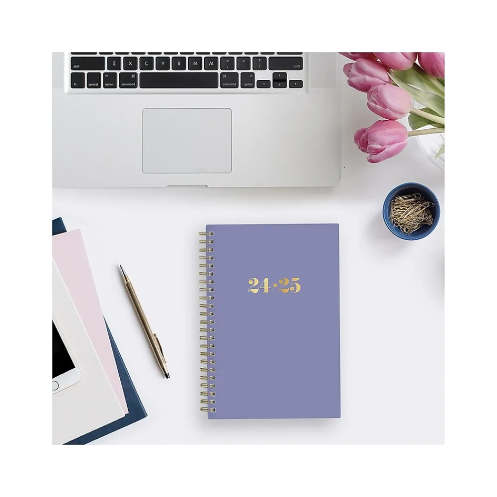 Academic Planners|Blue Sky 2024-2025 The House That Lars Built Mystic Violet 5" x 8" Academic Weekly & Monthly Planner, Plastic Cover