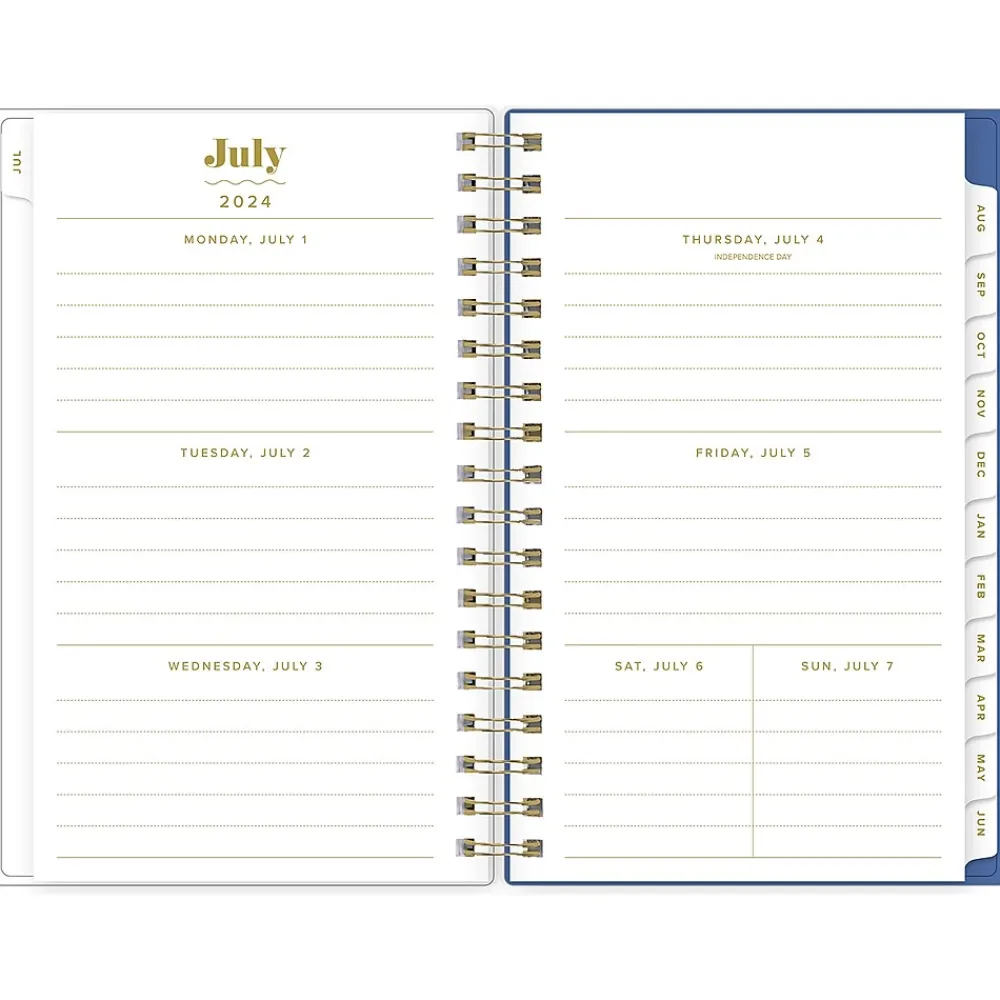 Academic Planners|Blue Sky 2024-2025 The House That Lars Built Yellow Floral 3.63" x 6.13" Academic Weekly & Monthly Planner, Plastic Cover