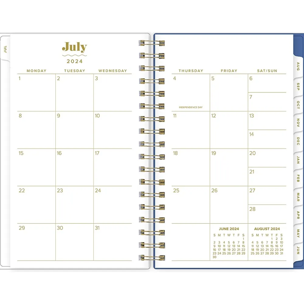 Academic Planners|Blue Sky 2024-2025 The House That Lars Built Yellow Floral 3.63" x 6.13" Academic Weekly & Monthly Planner, Plastic Cover