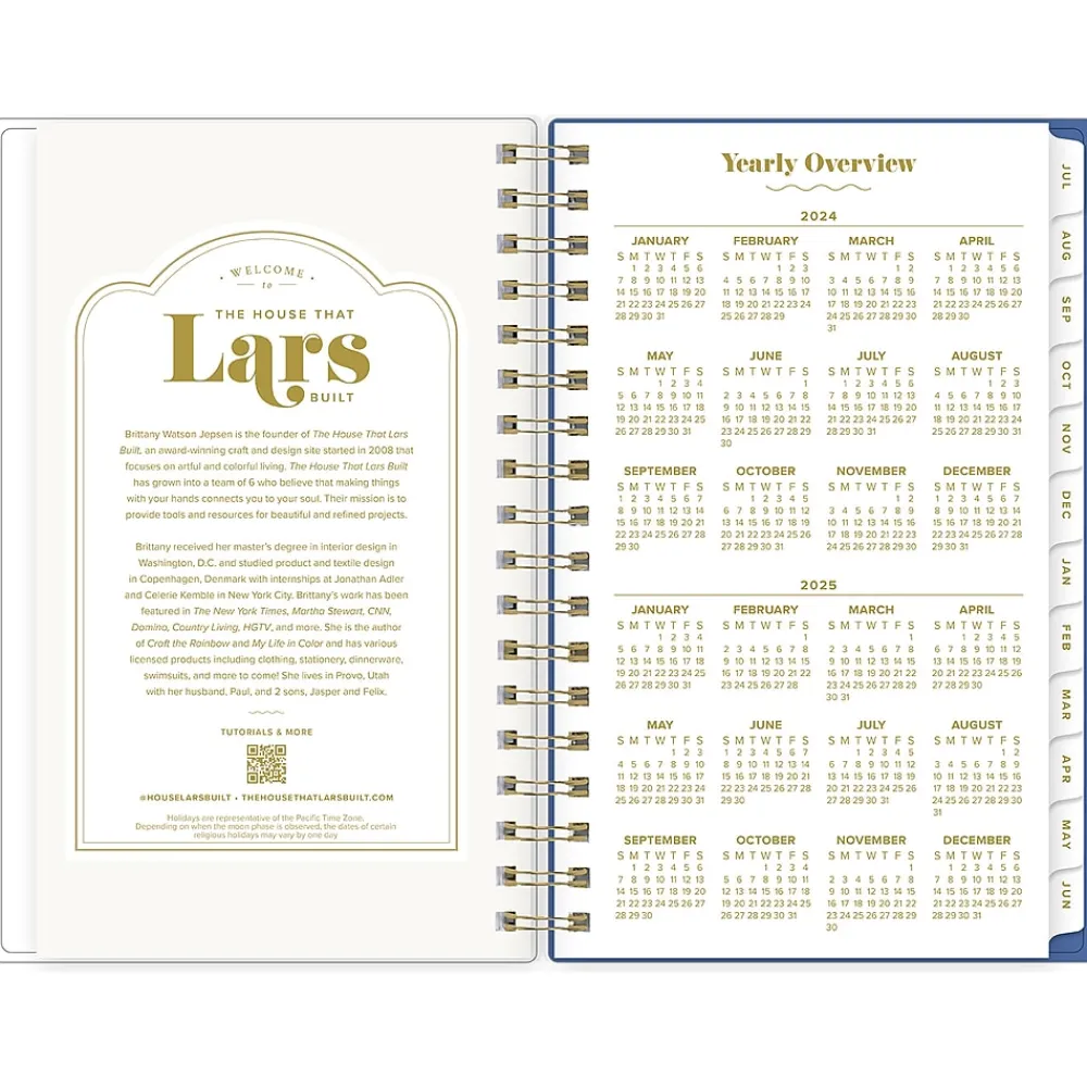 Academic Planners|Blue Sky 2024-2025 The House That Lars Built Yellow Floral 3.63" x 6.13" Academic Weekly & Monthly Planner, Plastic Cover