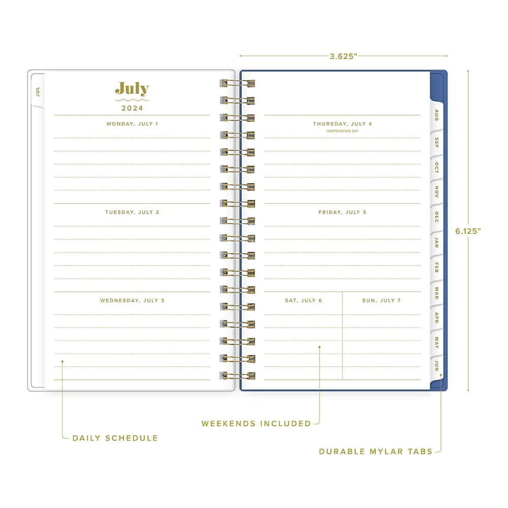 Academic Planners|Blue Sky 2024-2025 The House That Lars Built Yellow Floral 3.63" x 6.13" Academic Weekly & Monthly Planner, Plastic Cover