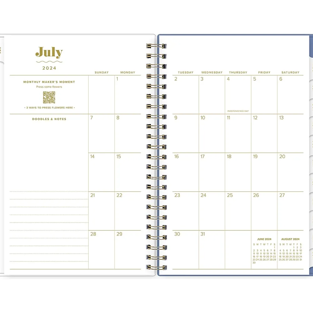 Academic Planners|Blue Sky 2024-2025 The House That Lars Built Penny's Floral Quilt 5" x 8" Academic Weekly & Monthly Planner, Plastic Cover