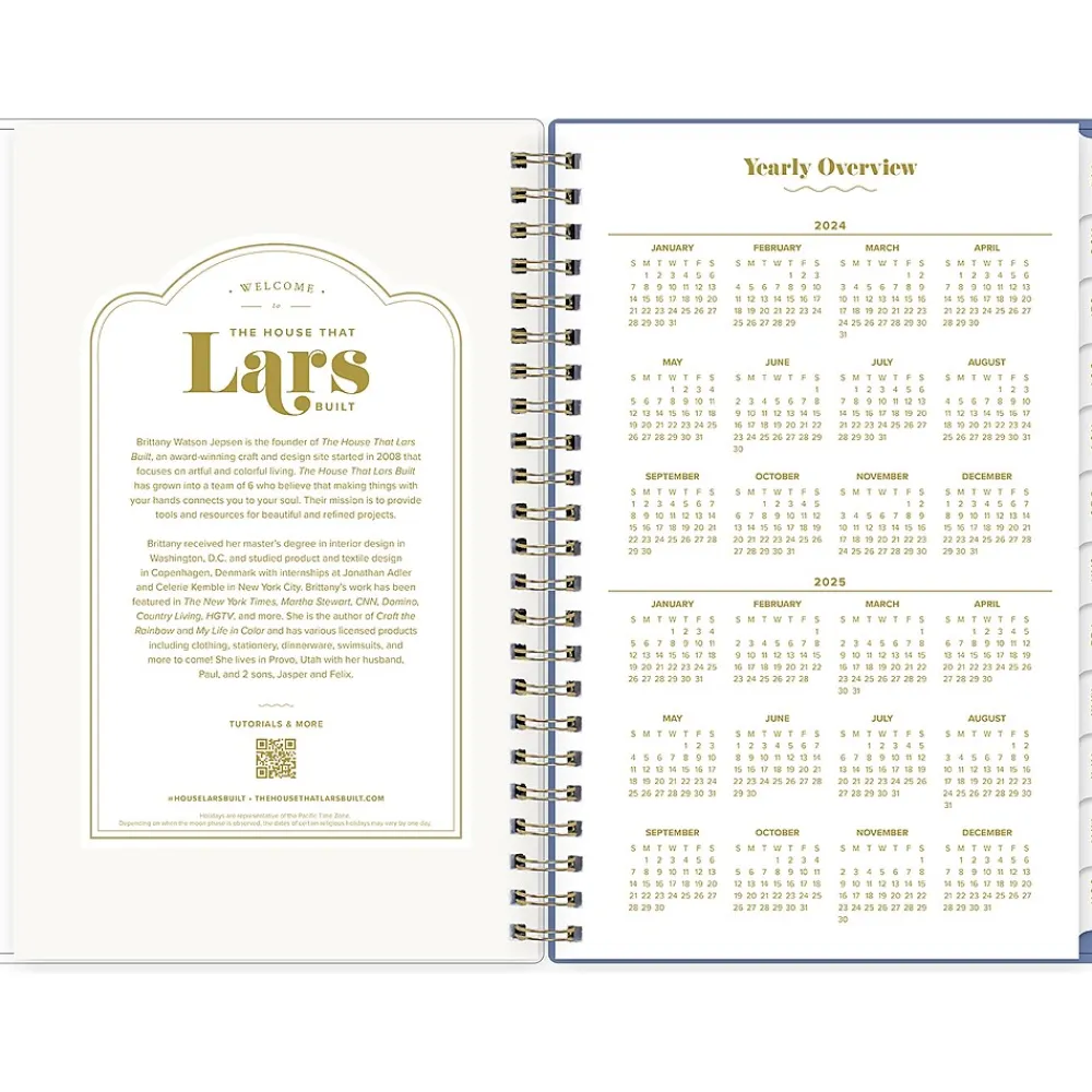 Academic Planners|Blue Sky 2024-2025 The House That Lars Built Penny's Floral Quilt 5" x 8" Academic Weekly & Monthly Planner, Plastic Cover