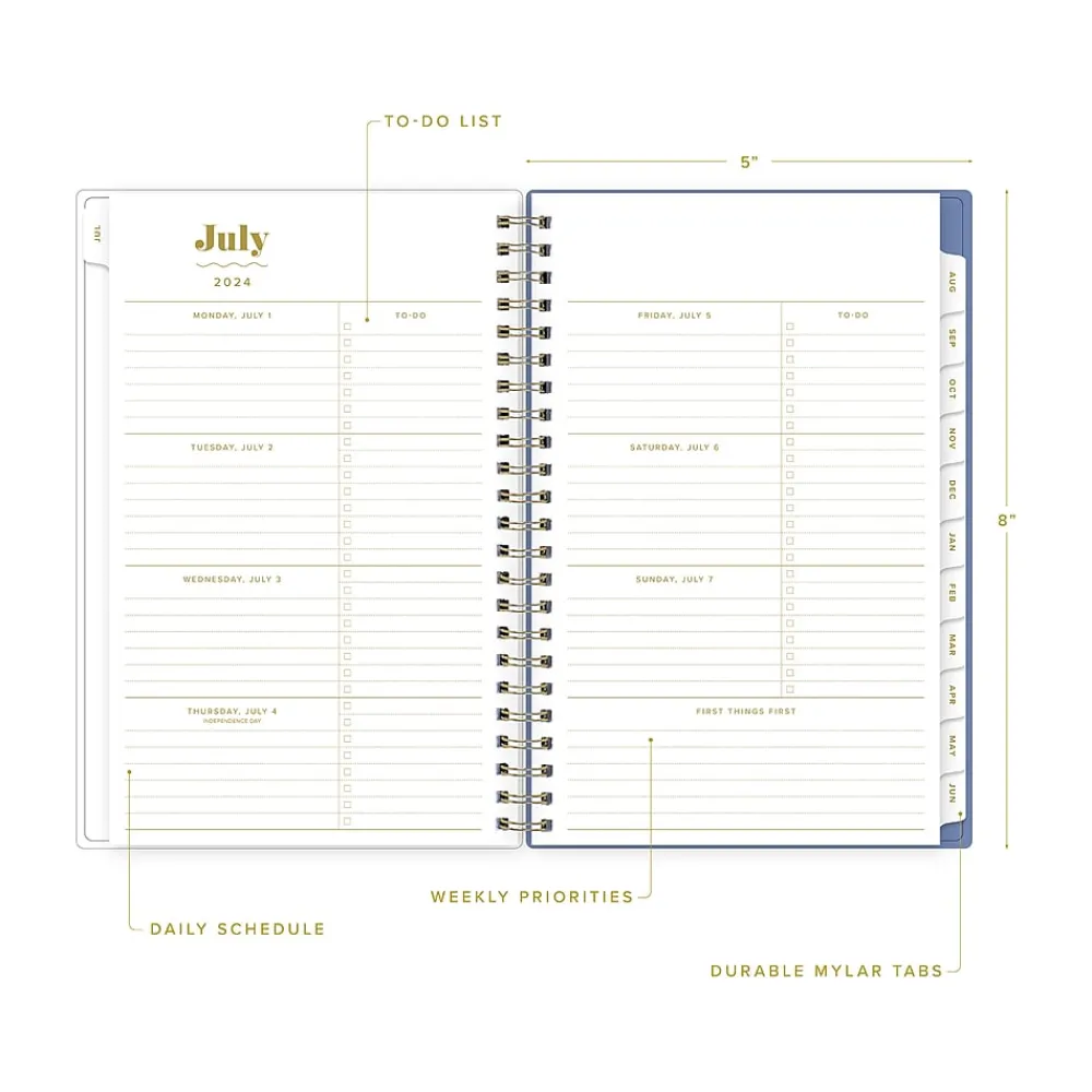 Academic Planners|Blue Sky 2024-2025 The House That Lars Built Penny's Floral Quilt 5" x 8" Academic Weekly & Monthly Planner, Plastic Cover