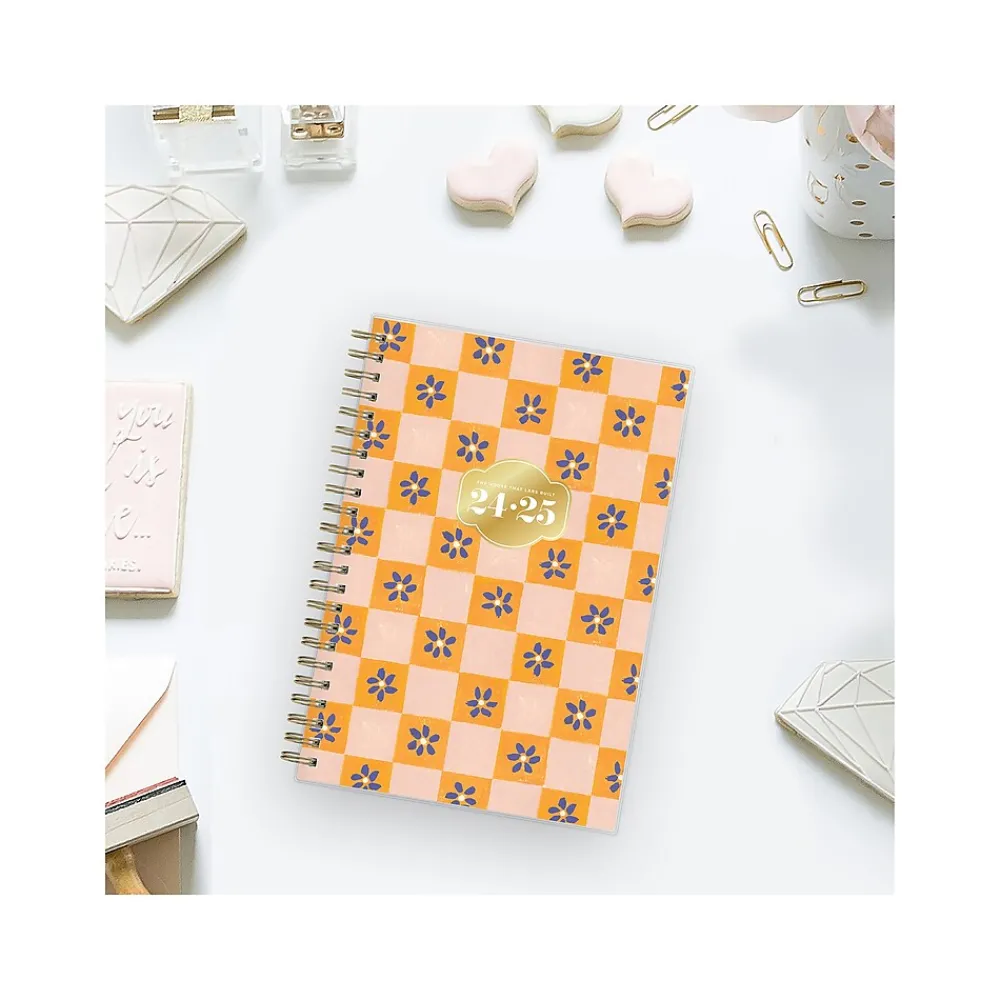 Academic Planners|Blue Sky 2024-2025 The House That Lars Built Penny's Floral Quilt 5" x 8" Academic Weekly & Monthly Planner, Plastic Cover
