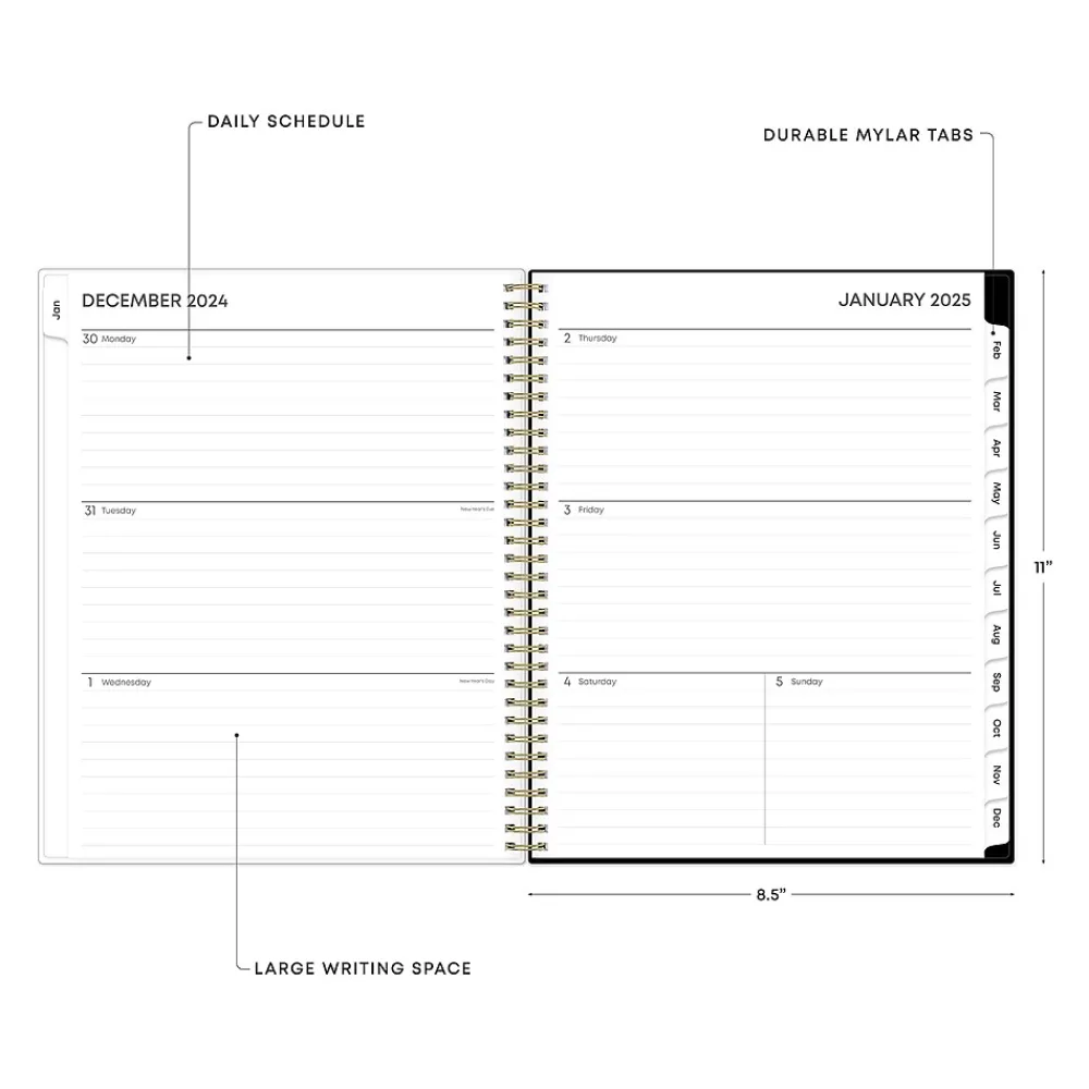 2025 Planners|Blue Sky 2025 Vonnie 8.5" x 11" Weekly & Monthly Planner, Plastic Cover, Multicolor (152196)