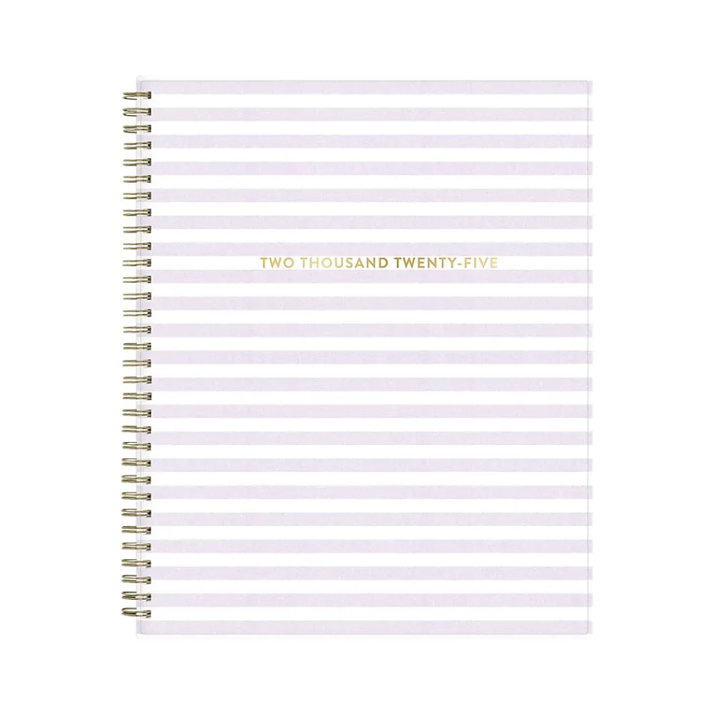 2025 Planners|Blue Sky 2025 Wednesday Stripe 8.5" x 11" Weekly & Monthly Planner, Plastic Cover, Purple/White (147943)