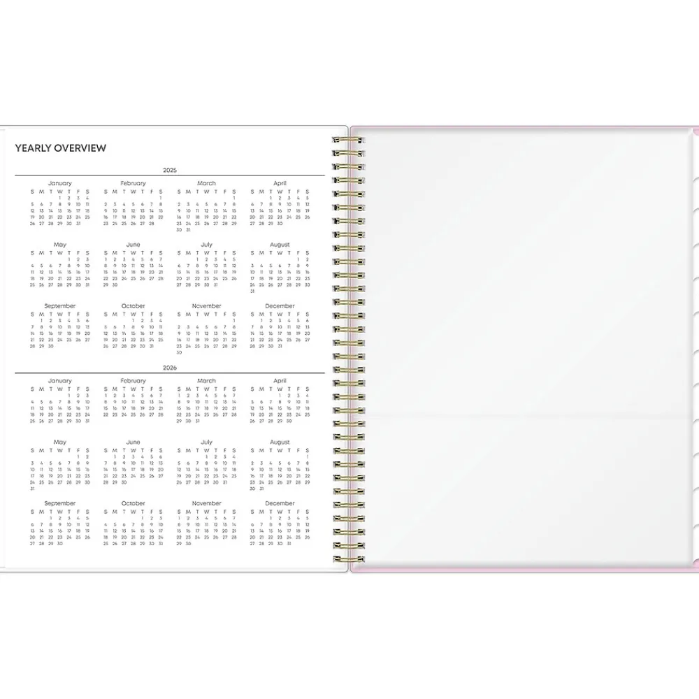 2025 Planners|Blue Sky 2025 Wednesday Stripe 8.5" x 11" Weekly & Monthly Planner, Plastic Cover, Purple/White (147943)