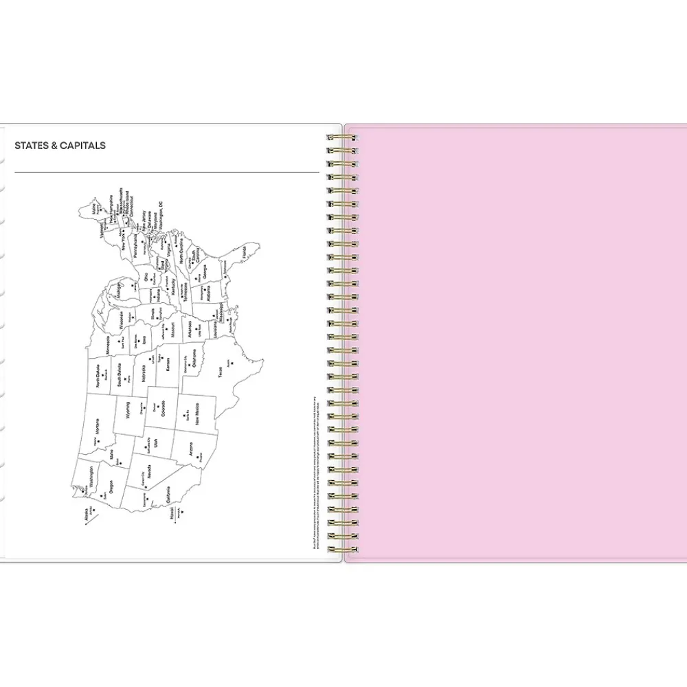 2025 Planners|Blue Sky 2025 Wednesday Stripe 8.5" x 11" Weekly & Monthly Planner, Plastic Cover, Purple/White (147943)