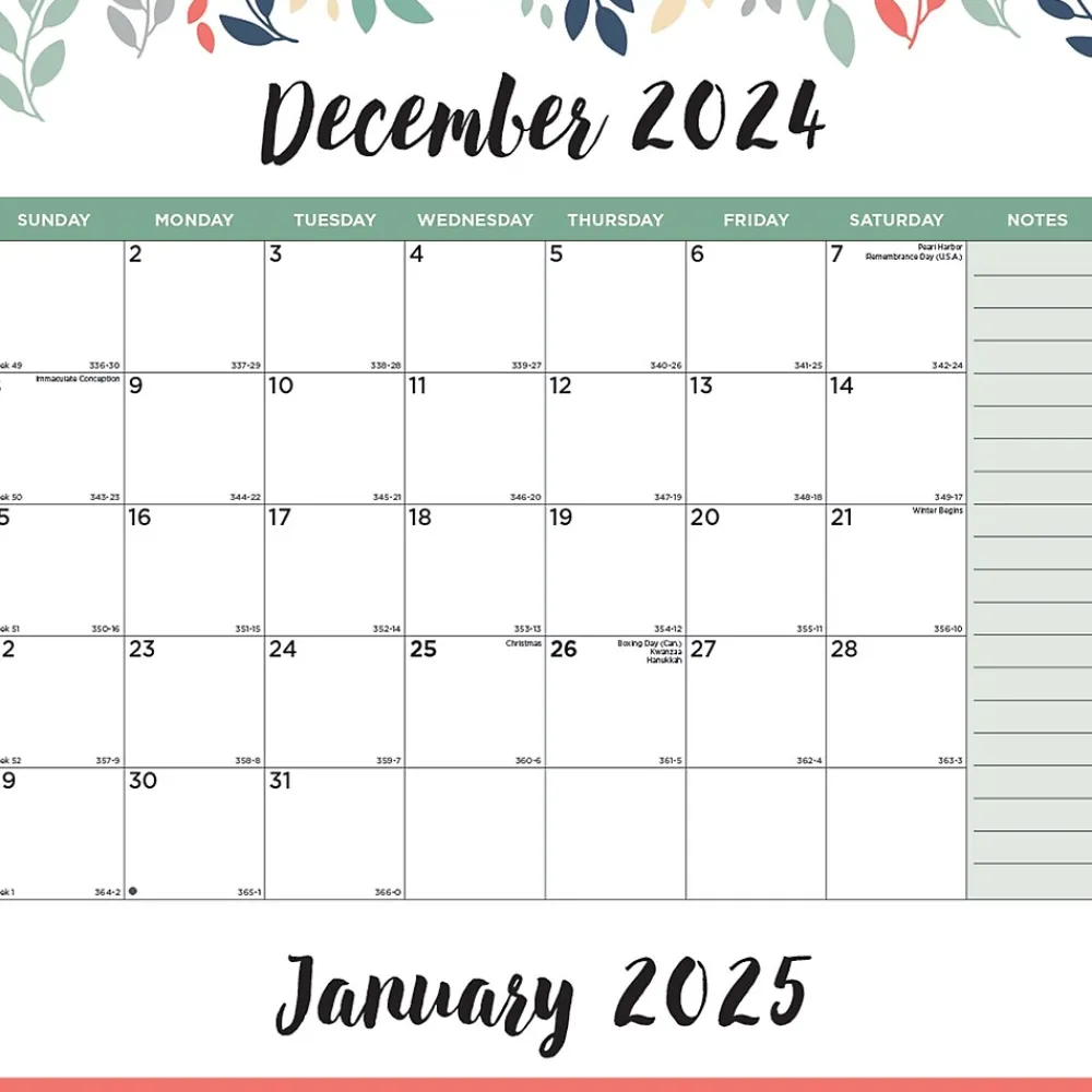 2025 Calendars|Blueline 2025 12.25" x 27" Three-Month Wall Calendar, Multicolor (C171129)