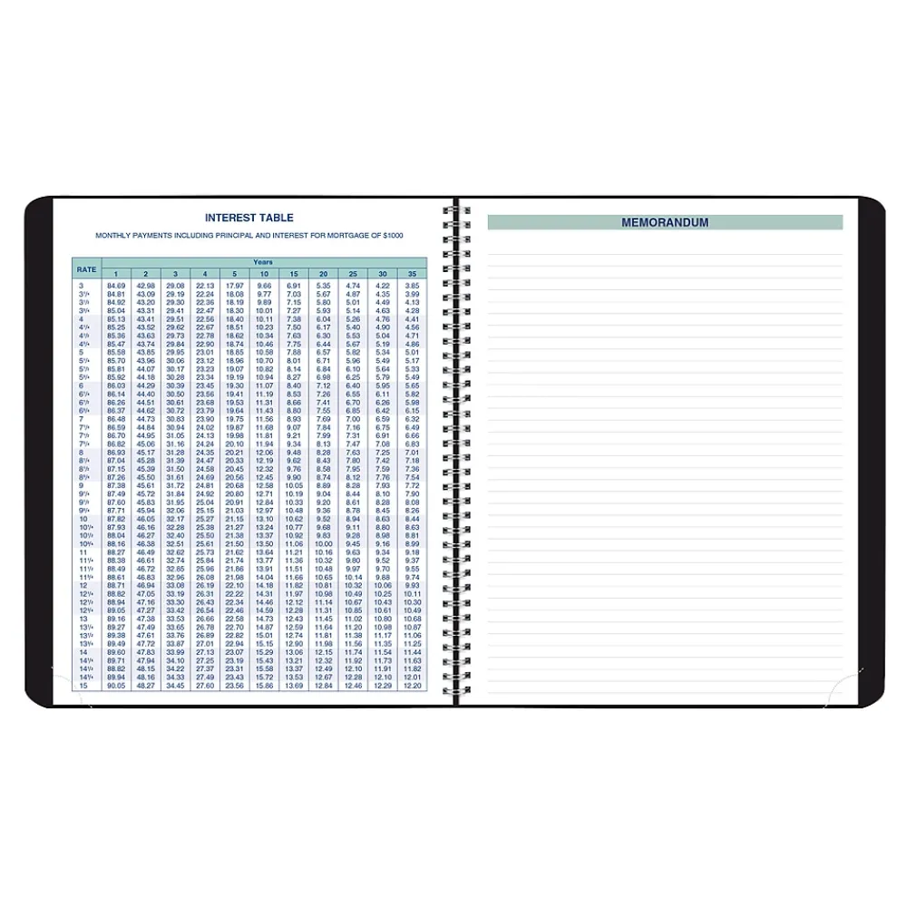 2025 Planners|Blueline 2025 Plan & Link 7.25" x 9.25" Monthly Planner, Faux Leather Cover, Black (C1200.81T)