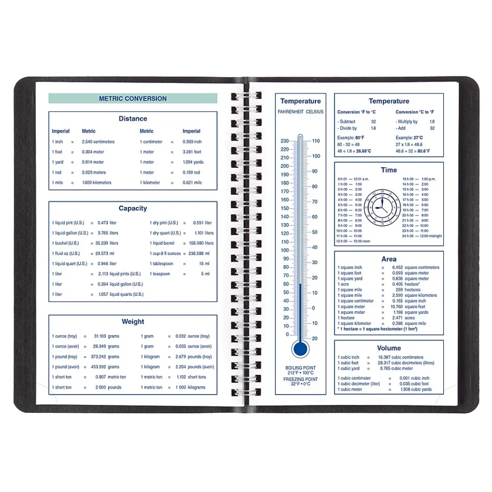 2025 Planners|Blueline 2025 Plan & Link 5" x 8" Weekly Appointment Book, Faux Leather Cover, Black (C5075.81T)