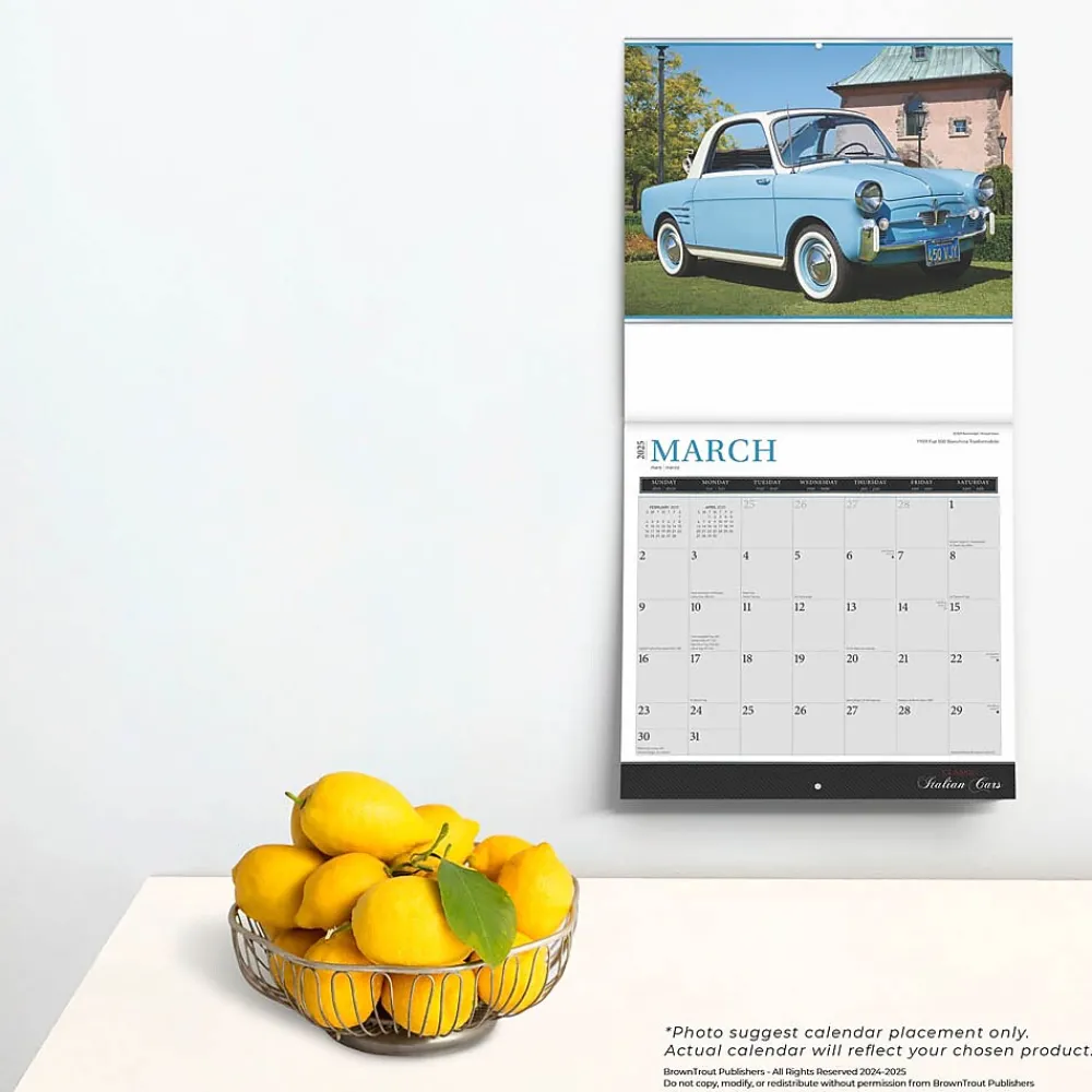 2025 Calendars|BrownTrout 2025 Brown Trout Motor Club Classic Italian Cars 12" x 12" Monthly Wall Calendar (9781975476076)