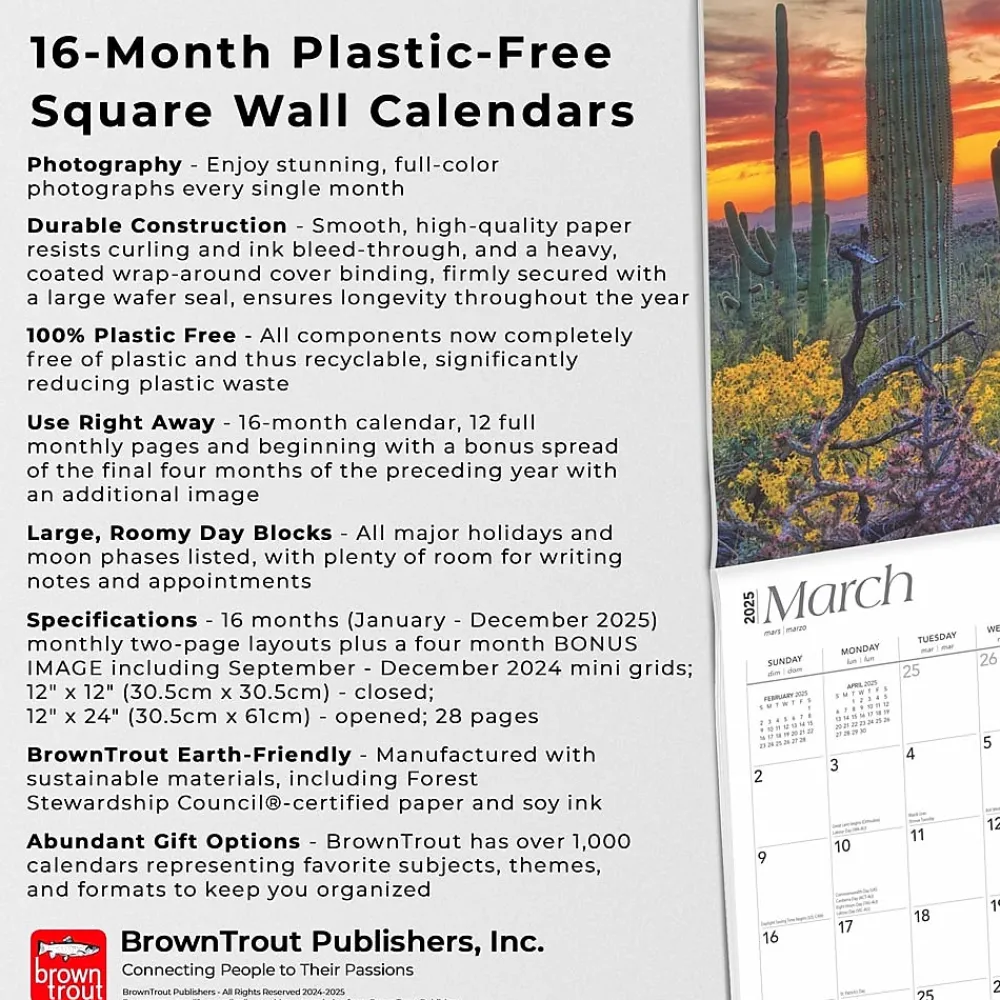 2025 Calendars|BrownTrout 2025 America 12" x 12" Monthly Square Wall Calendar (9781975474447)