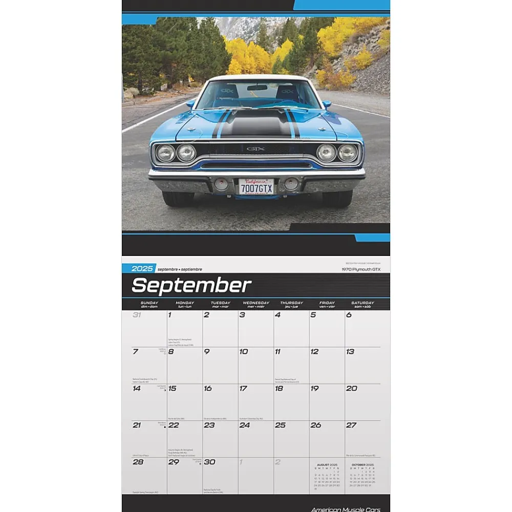 2025 Calendars|BrownTrout 2025 American Muscle Cars 12" x 12" Monthly Square Wall Calendar (9781975479640)