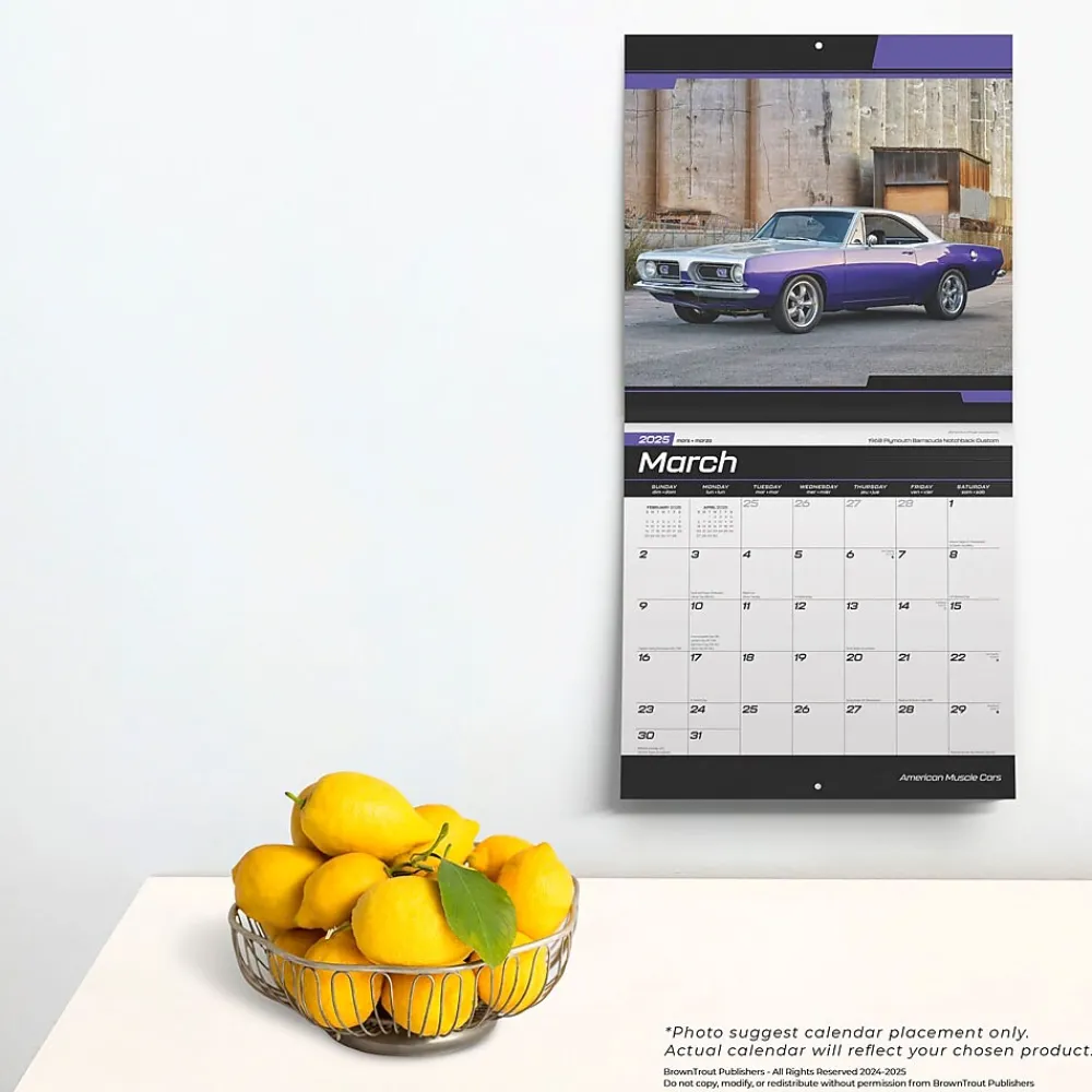 2025 Calendars|BrownTrout 2025 American Muscle Cars 12" x 12" Monthly Square Wall Calendar (9781975479640)