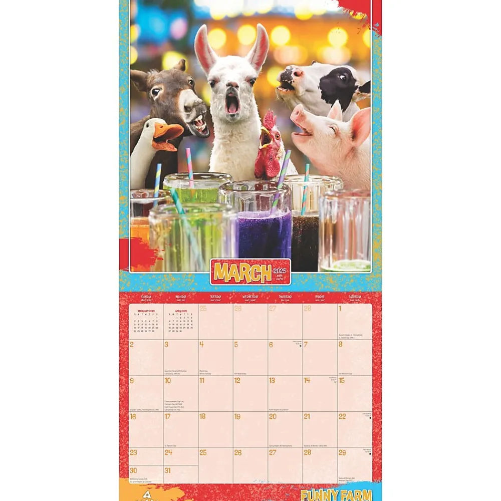 2025 Calendars|BrownTrout 2025 Avanti Funny Farm 12" x 12" Monthly Square Wall Calendar (9781975479688)