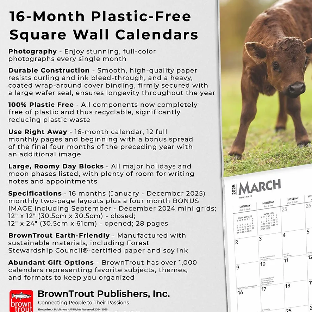 2025 Calendars|BrownTrout 2025 Baby Moo Moos 12" x 12" Monthly Wall Calendar (9781975476588)