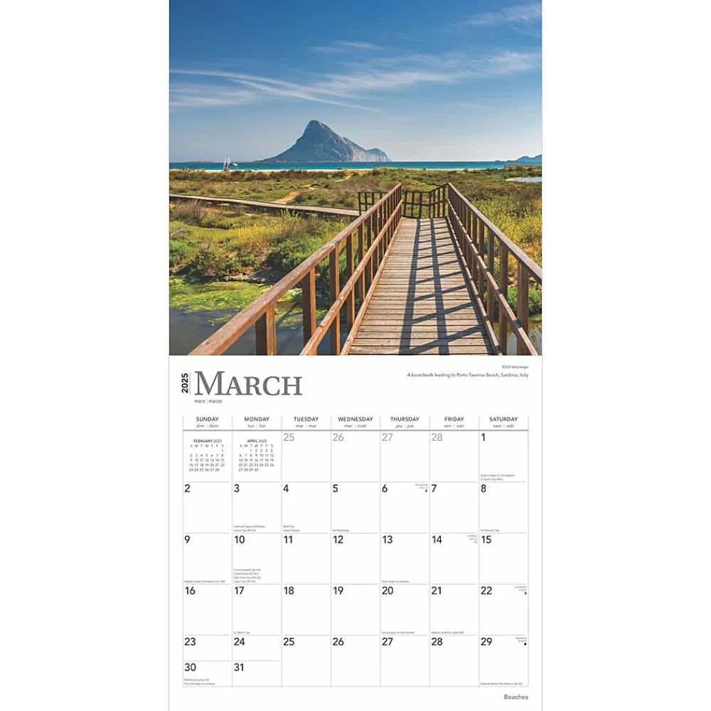 2025 Calendars|BrownTrout 2025 Beaches 12" x 12" Monthly Square Wall Calendar (9781975476601)