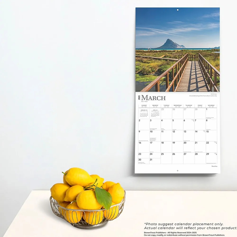 2025 Calendars|BrownTrout 2025 Beaches 12" x 12" Monthly Square Wall Calendar (9781975476601)