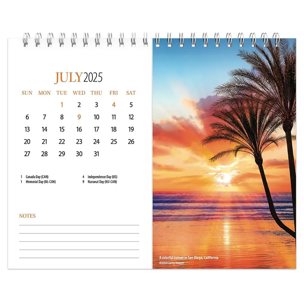 2025 Calendars|BrownTrout 2025 Beaches 7.5" x 6" Monthly Double-View Easel Desk Calendar (9781975478445)