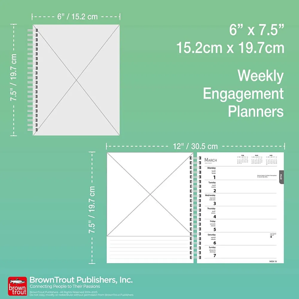 2025 Planners|BrownTrout 2025 Beaches 6" x 7.75" Weekly Engagement Planner, Paper Cover, Multicolored (9781975473198)