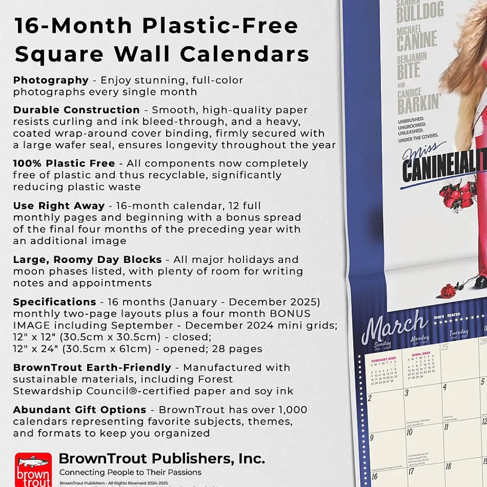 2025 Calendars|BrownTrout 2025 Best in Show 12" x 12" Monthly Wall Calendar (9781975481452)