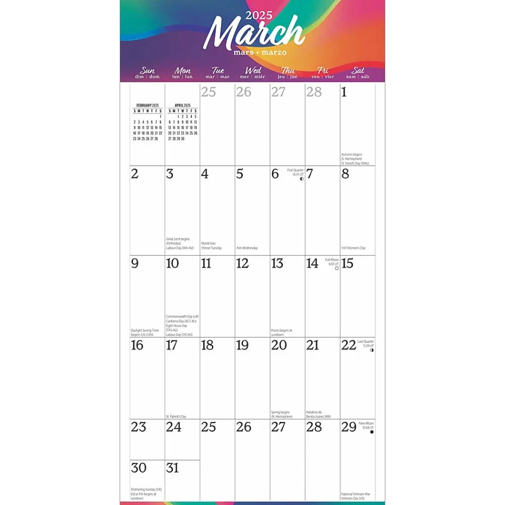 2025 Calendars|BrownTrout 2025 Big & Bright Large Print 12" x 12" Monthly Square Wall Calendar (9781975478384)