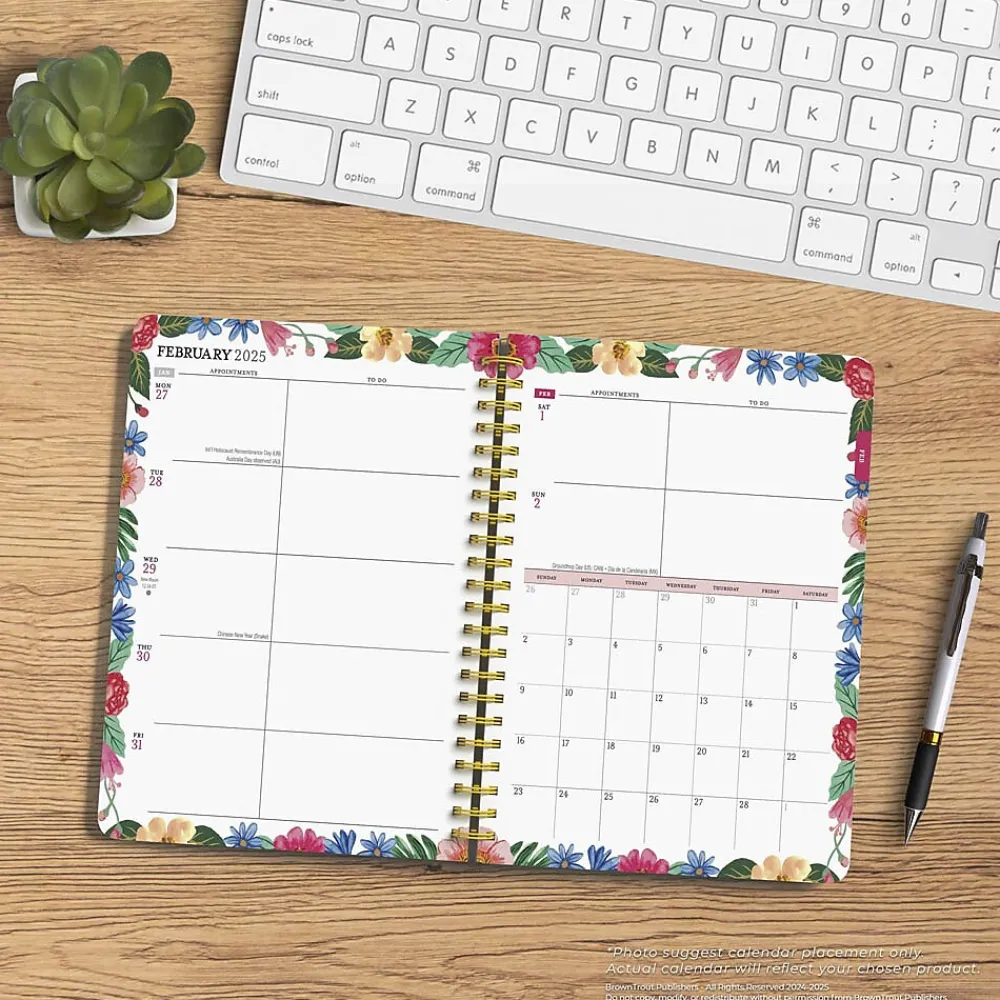 2025 Planners|BrownTrout 2025 Bonnie Marcus 6" x 7.75" Weekly Desk Planner, Paper Cover, Multicolored (9781975479435)