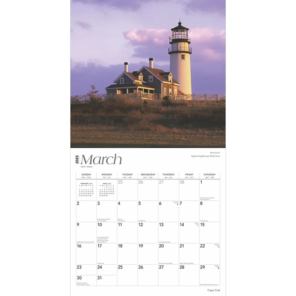 2025 Calendars|BrownTrout 2025 Cape Cod 12" x 24" Monthly Square Wall Calendar, (9781975474577)