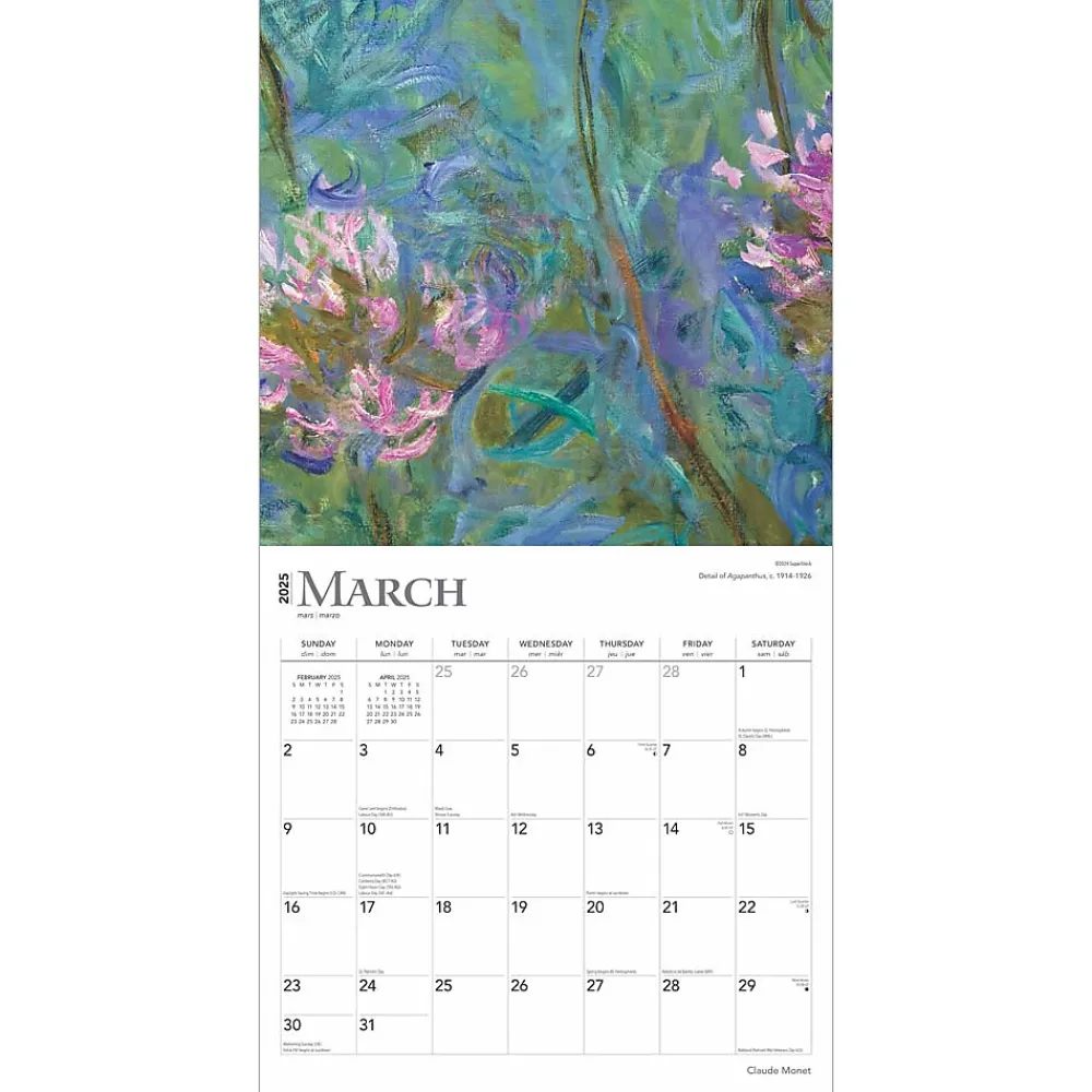 2025 Calendars|BrownTrout 2025 Claude Monet 12" x 12" Monthly Square Wall Calendar (9781975477424)