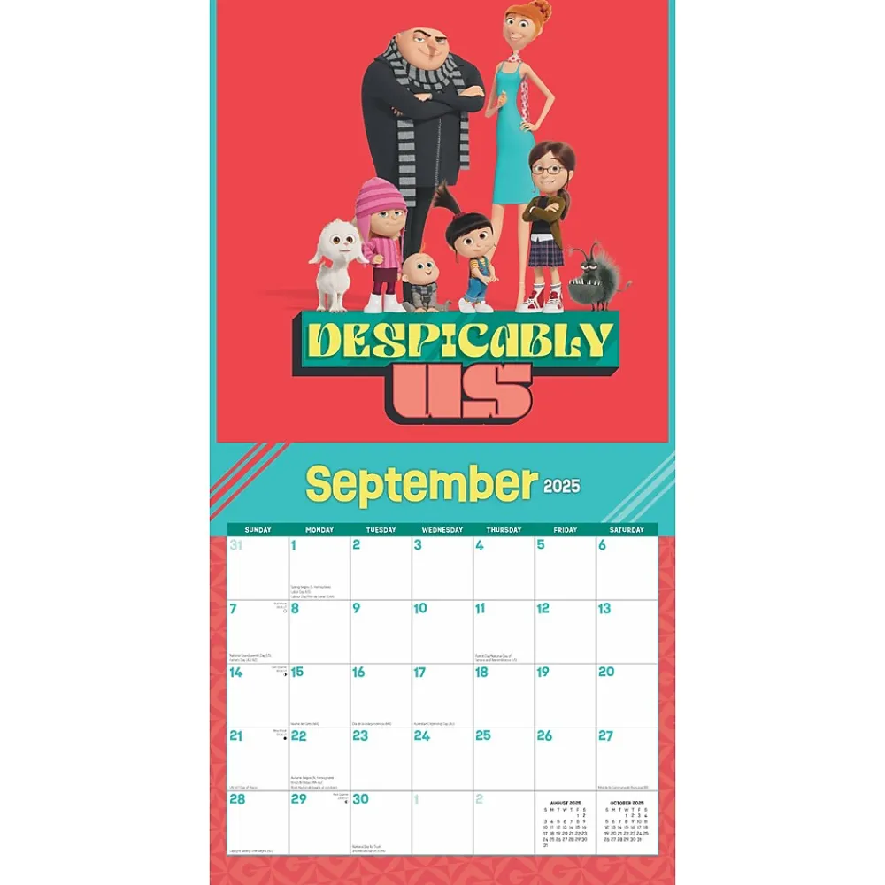 2025 Calendars|BrownTrout 2025 Despicable Me 12" x 24" Monthly Square Wall Calendar, (9781645916833)