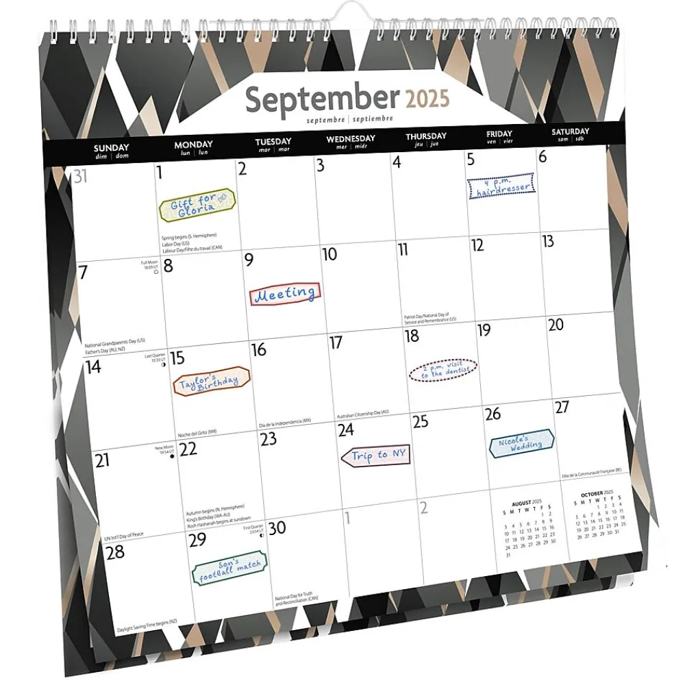 2025 Calendars|BrownTrout 2025 Ebony and Ivory 12" x 12" Monthly Wire-O Wall Calendar (9781975478490)