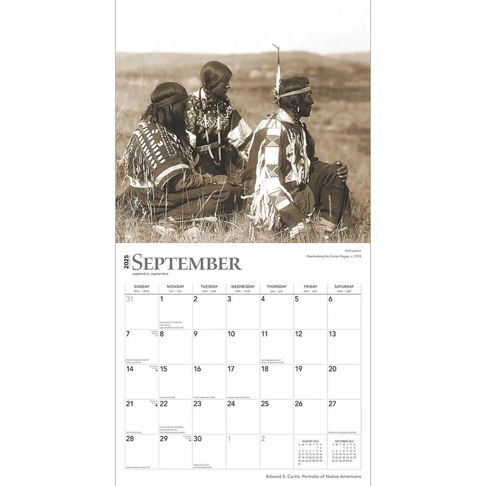 2025 Calendars|BrownTrout 2025 Edward S. Curtis Portraits of Native Americans 12" x 12" Monthly Square Wall Calendar (9781975474768)