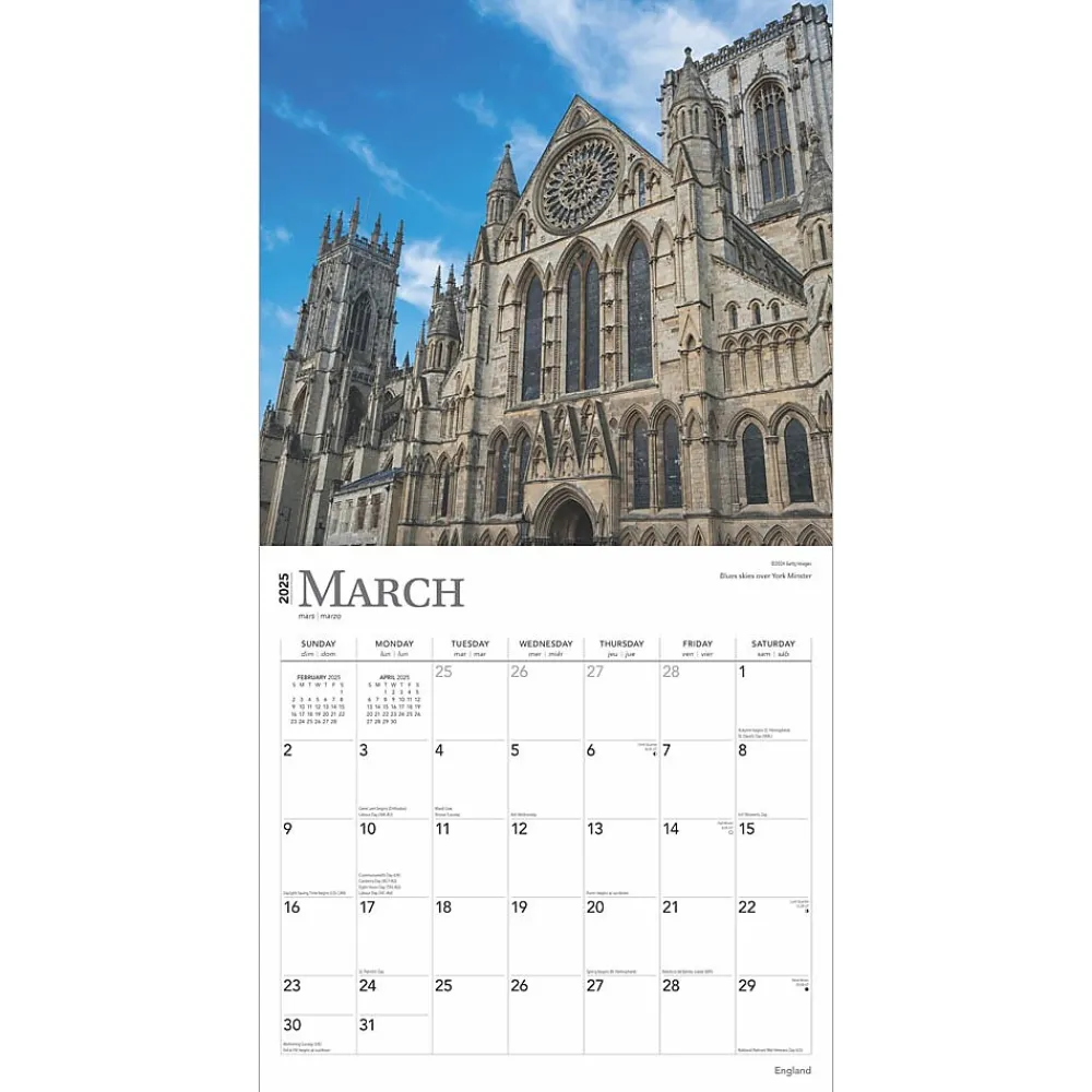 2025 Calendars|BrownTrout 2025 England 12" x 12" Monthly Square Wall Calendar (9781975476953)