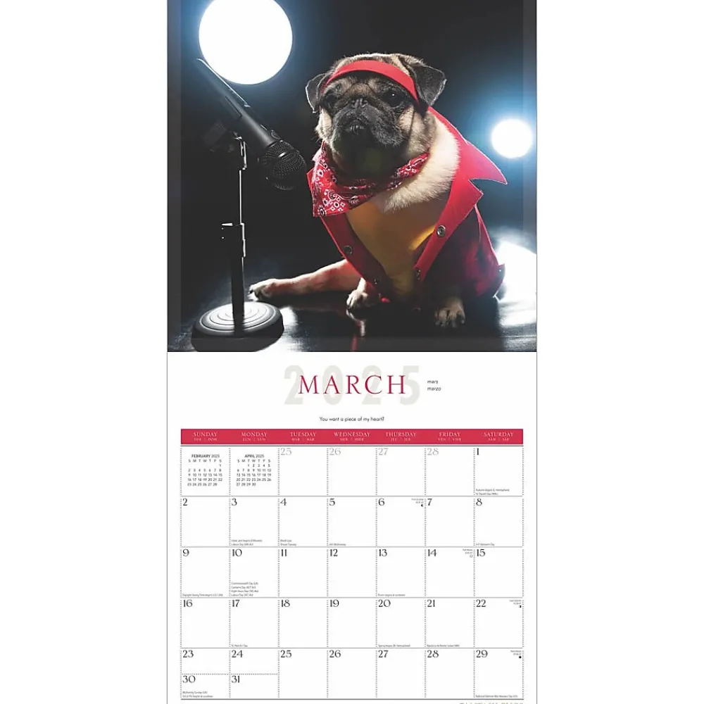 2025 Calendars|BrownTrout 2025 Fantasy Pugs 12" x 12" Monthly Square Wall Calendar (9781975479824)