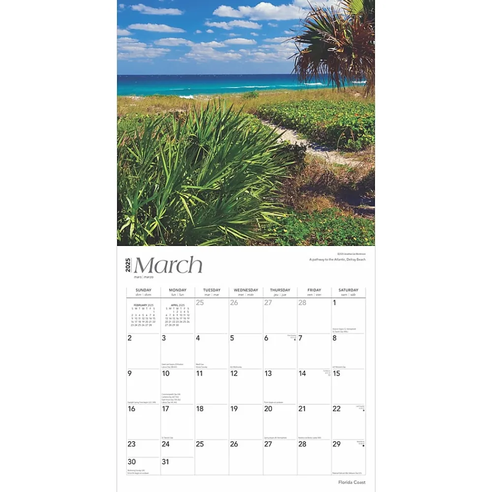 2025 Calendars|BrownTrout 2025 Florida Coast 12" x 12" Monthly Wall Calendar (9781975474799)
