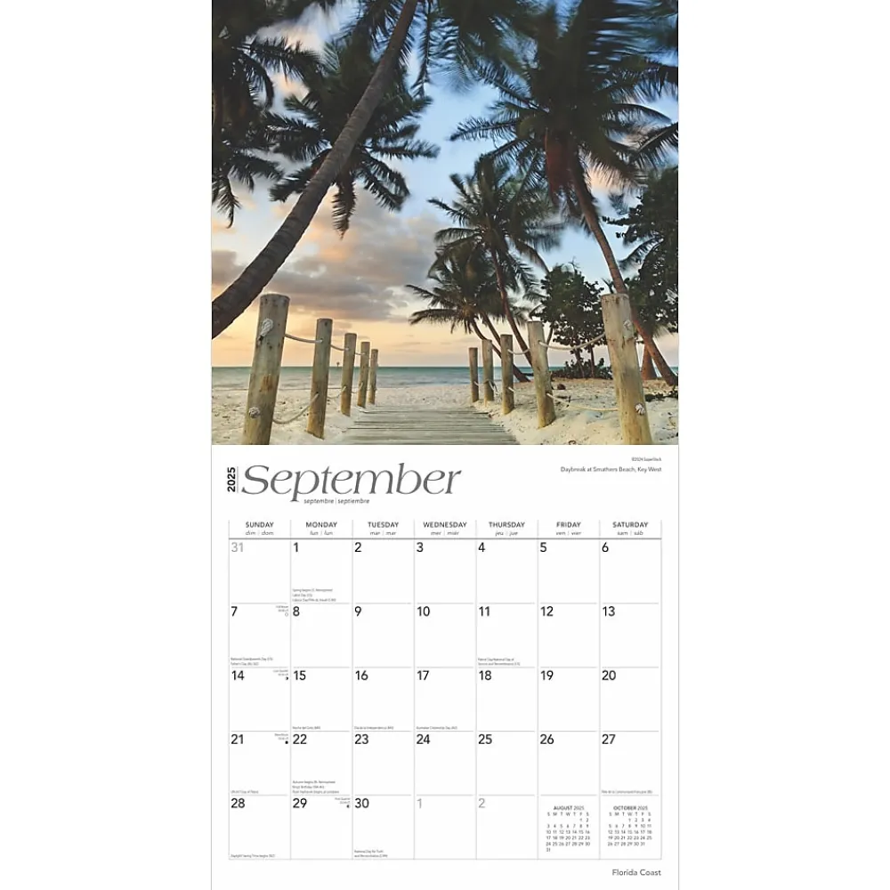 2025 Calendars|BrownTrout 2025 Florida Coast 12" x 12" Monthly Wall Calendar (9781975474799)