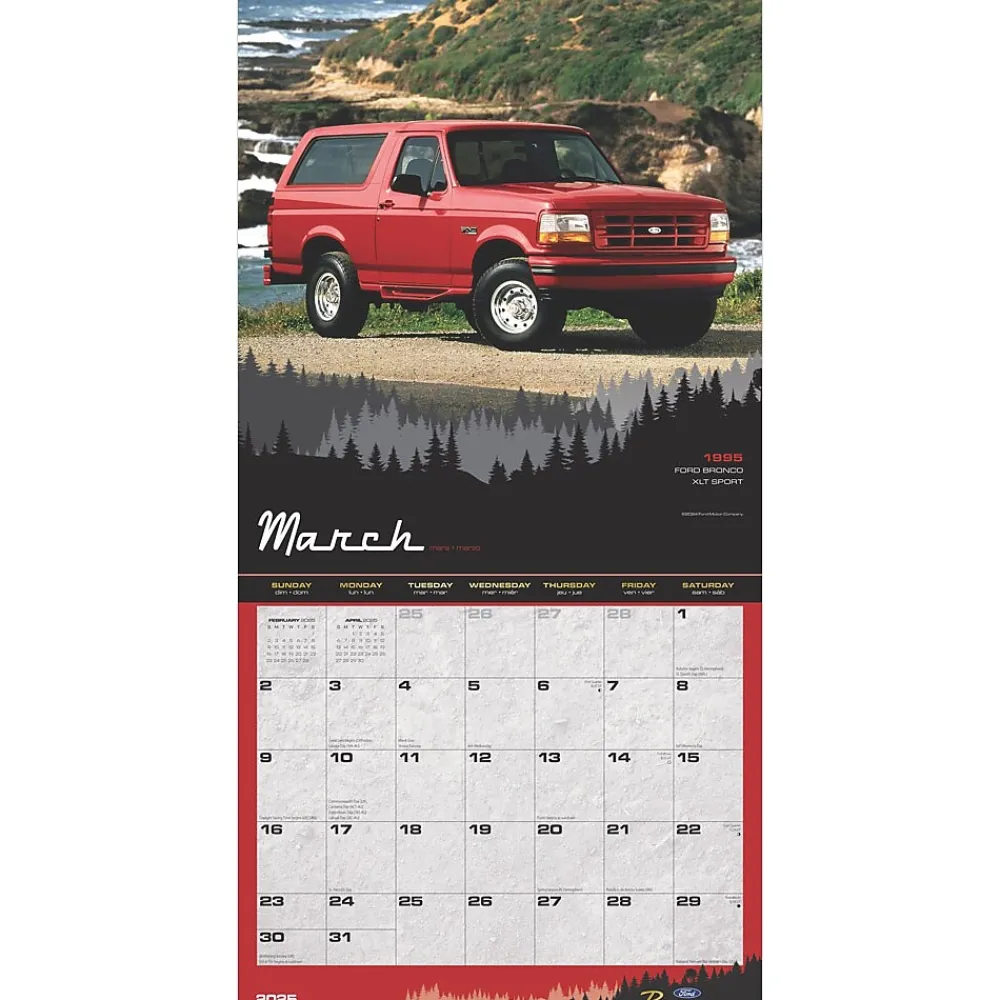 2025 Calendars|BrownTrout 2025 Ford Bronco 12" x 12" Monthly Square Wall Calendar (9781975482978)