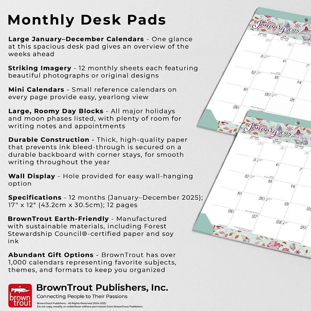 2025 Calendars|BrownTrout 2025 House of Turnowsky 17" x 12" Monthly Desk Pad Calendar (9781975481261)