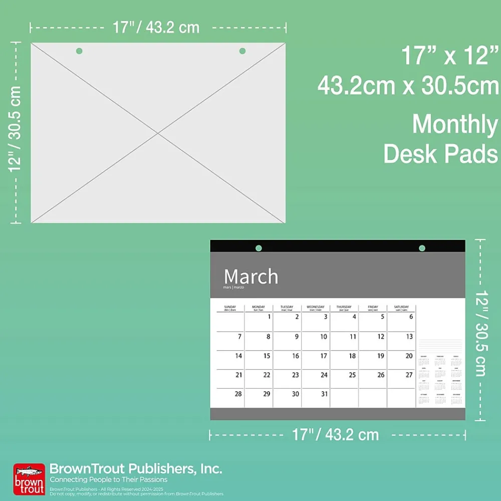 2025 Calendars|BrownTrout 2025 House of Turnowsky 17" x 12" Monthly Desk Pad Calendar (9781975481261)