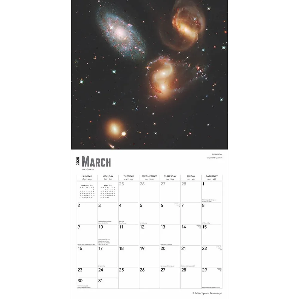2025 Calendars|BrownTrout 2025 Hubble Space Telescope 12" x 12" Monthly Wall Calendar (9781975477172)