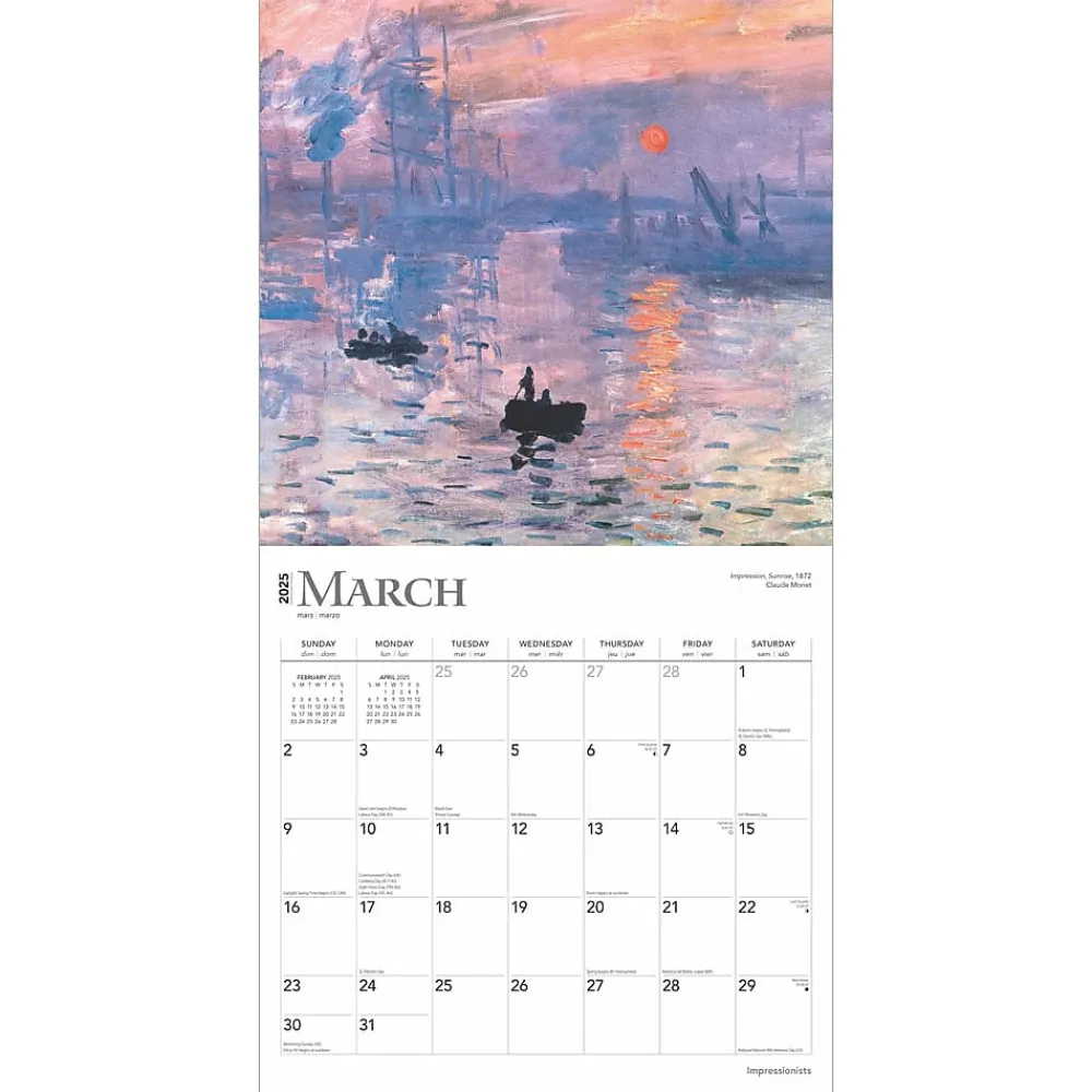 2025 Calendars|BrownTrout 2025 Impressionists 12" x 12" Monthly Wall Calendar (9781975474942)