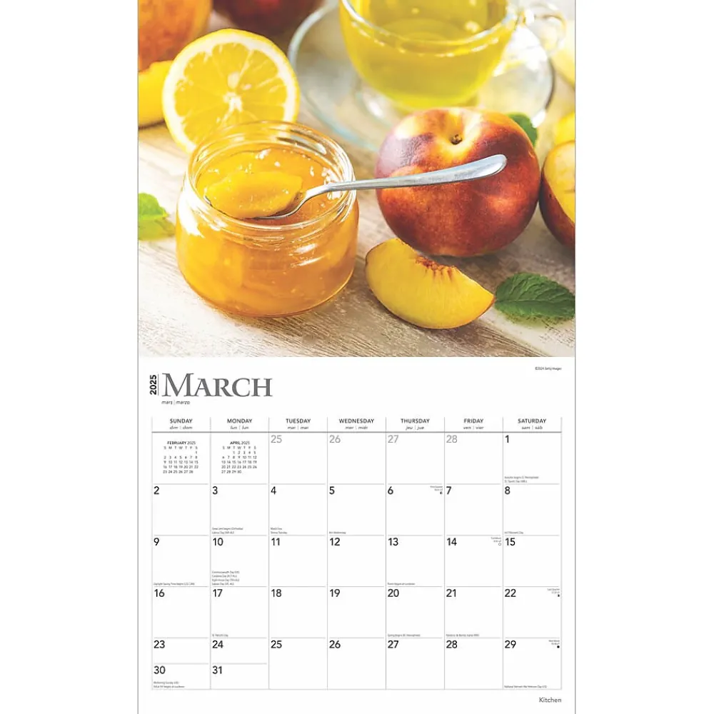 2025 Calendars|BrownTrout 2025 Kitchen 14" x 24" Monthly Deluxe Wall Calendar, (9781975473051)