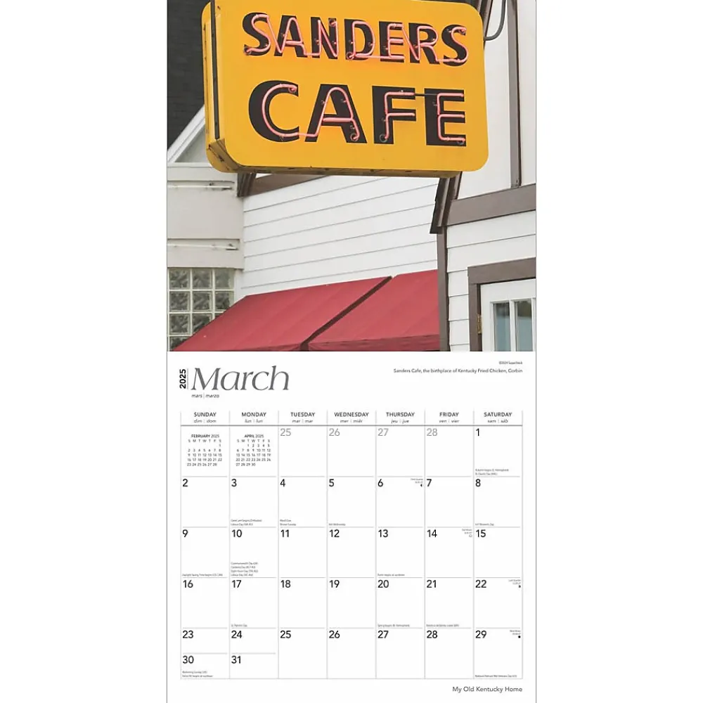2025 Calendars|BrownTrout 2025 My Old Kentucky Home Kentucky Places 12" x 12" Monthly Square Wall Calendar (9781975482992)
