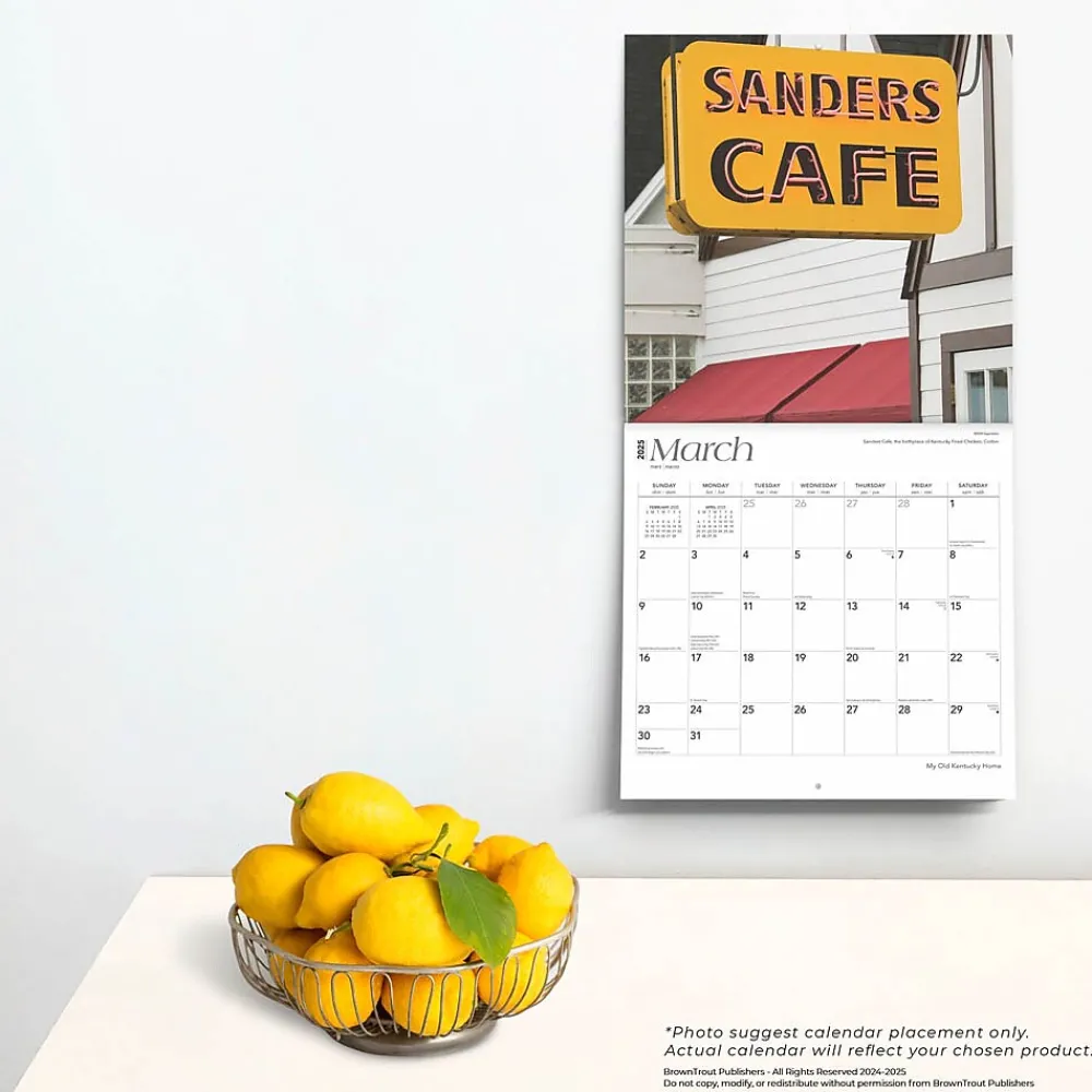 2025 Calendars|BrownTrout 2025 My Old Kentucky Home Kentucky Places 12" x 12" Monthly Square Wall Calendar (9781975482992)